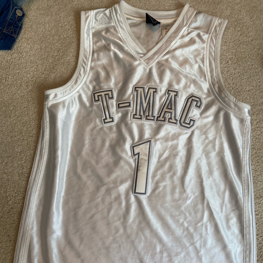 White on whjte T-Mac jersey